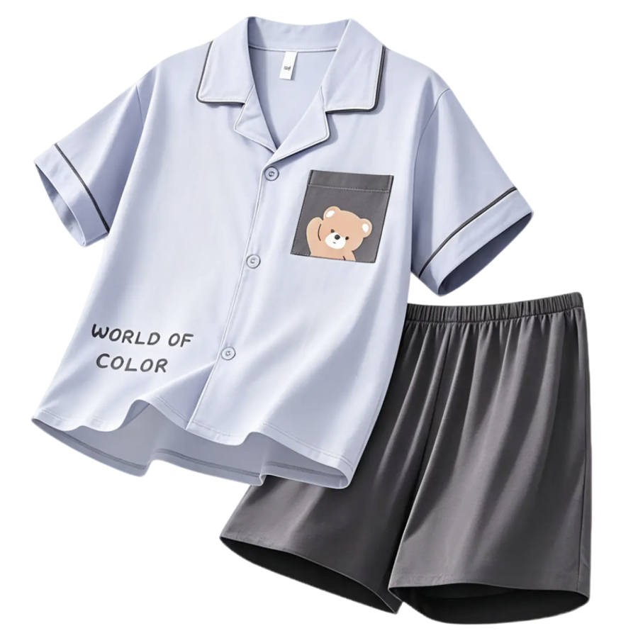 Hodo Hodo Kids Loungewear Sets Lapel Thin