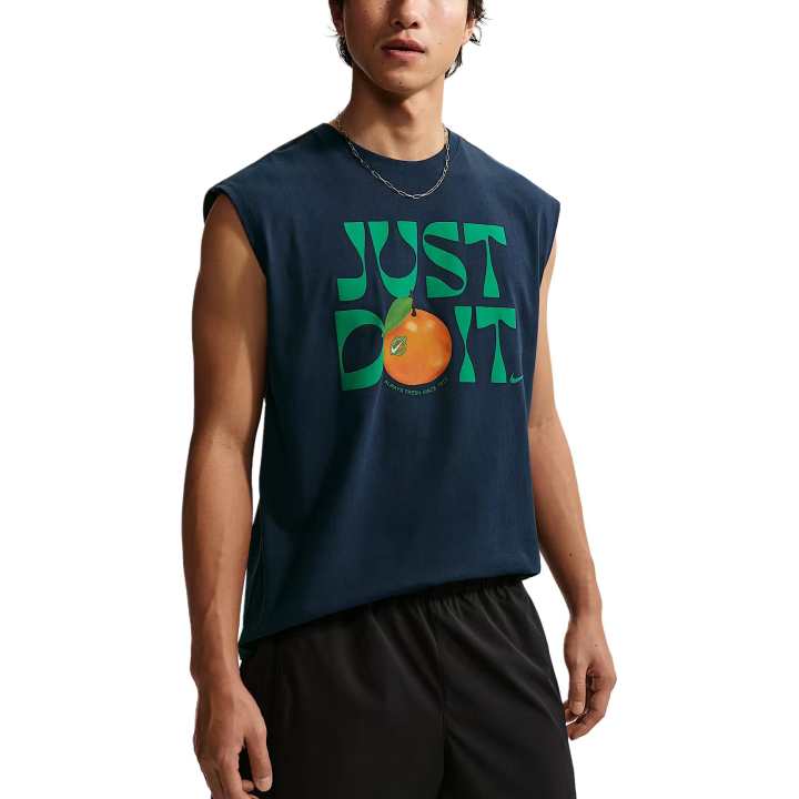 Nike Nike Sportswear T Shirts Men's Obsidian Color Crew Neck Moderate