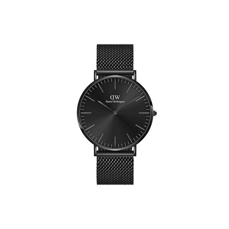 DW/DanielWellington Daniel Wellington DW Watch Men's Black Warrior Quartz Movement Stainless Steel Watchband 40mm Black Dial Men's Watches