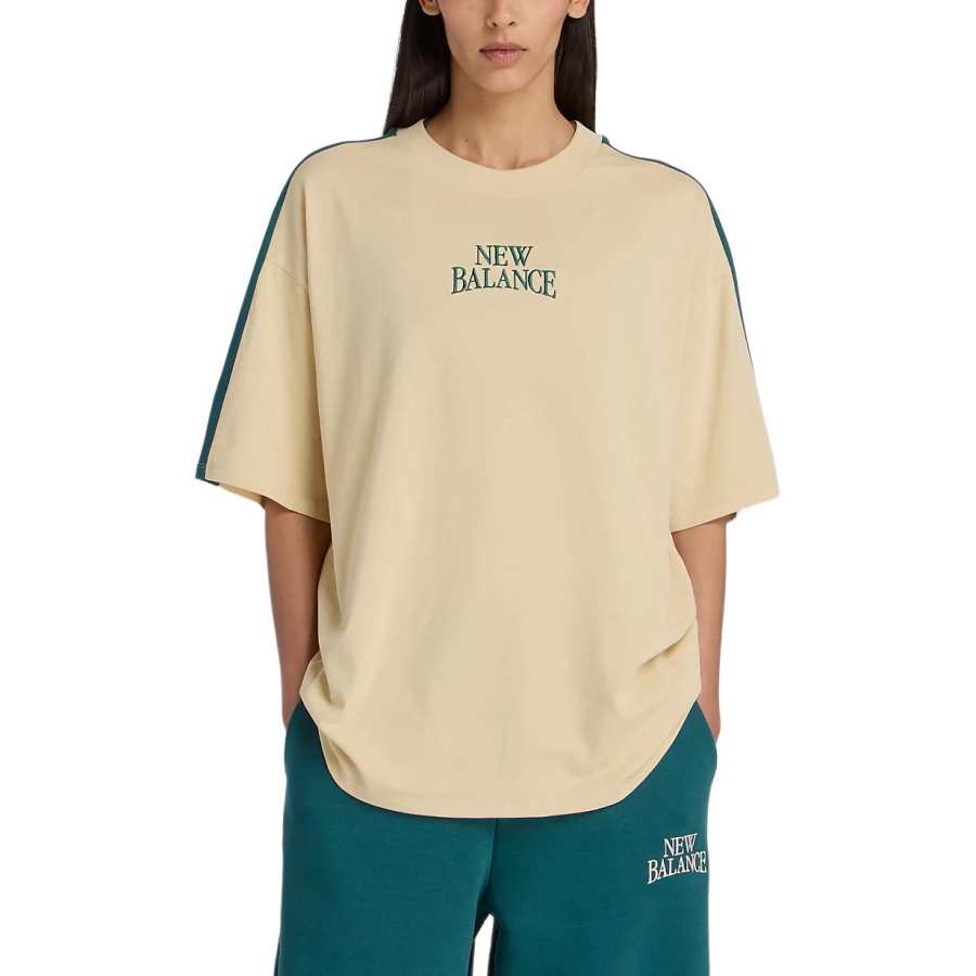 New Balance New Balance T Shirts Women's Roasted Sesame Crew Neck Moderate