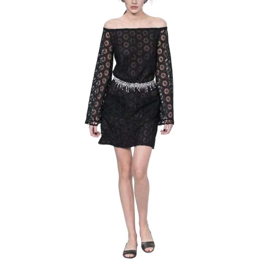 CHANEL 21S Long Sleeved Dress Women's