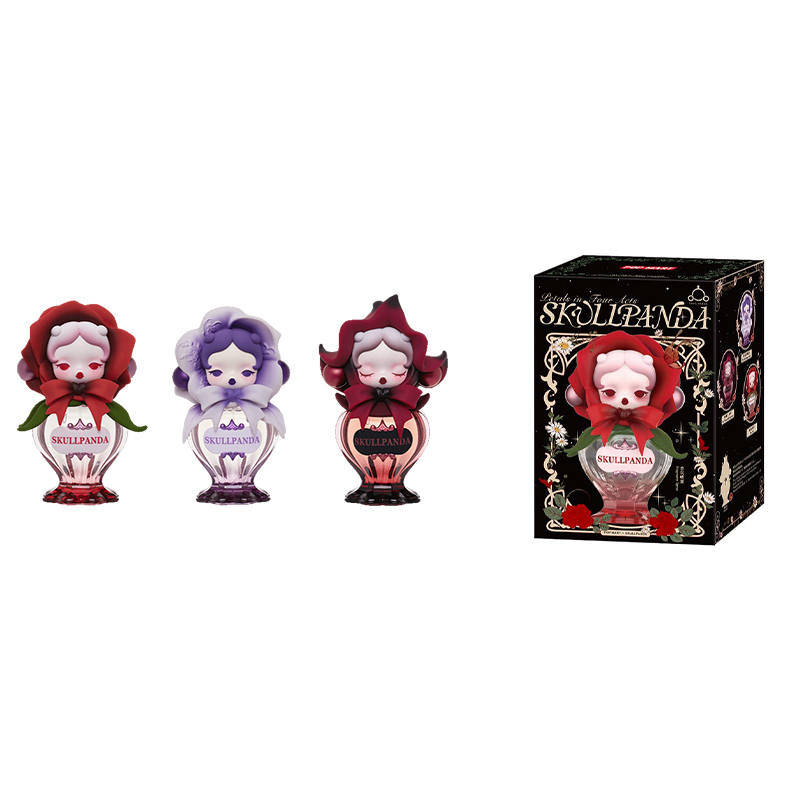 POP MART Four Act Flower Play Fragrance Spray Skullpanda Mystery Boxes Single Mystery Box/Full Box 3 Pcs