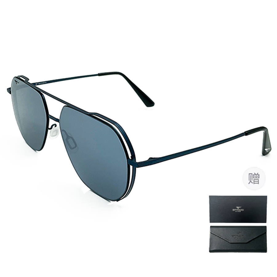 SEPTWOLVES SEPTWOLVES Stainless Steel Aviator Sunglasses Men's