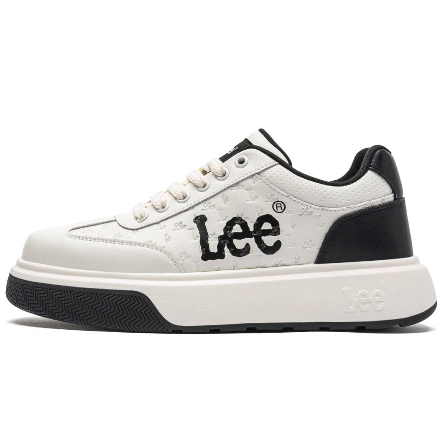 Lee White Sneakers Cow Split Leather Height Increasing Low top Skateboard Shoes Men's