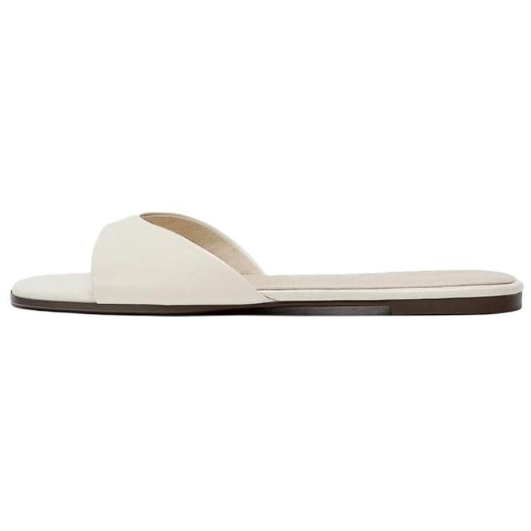 ZARA Slide Slippers Women's Light Beige Yellow
