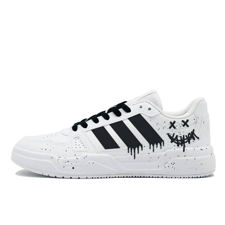 Adidas Adidas LITE BALLER Gothic Graffiti Synthetic Leather Slip Resistant Abrasion Resistant Low top Skateboard Shoes Men's