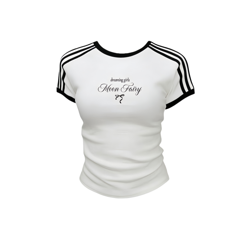 DUSHE T Shirts Women's Crew Neck Nipped In Waist