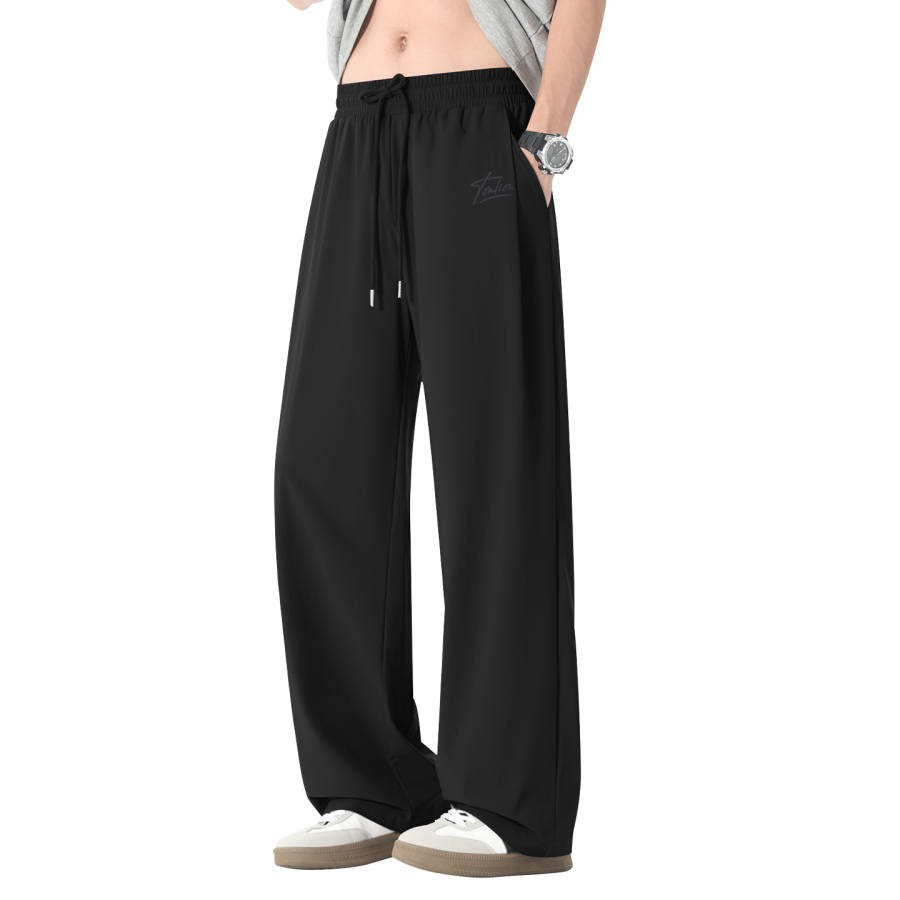 Tonlion Casual Pants Unisex Thin Wide Leg Pants