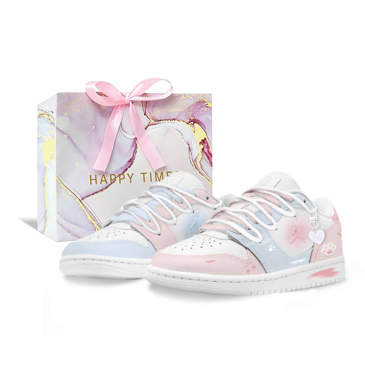 Jordan Jordan COURT CONNECT Genuine Leather Low top Skateboard Shoes Unisex Pink Blue