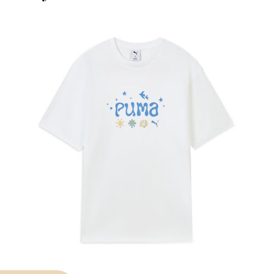 PUMA PUMA T Shirts Men's White Crew Neck