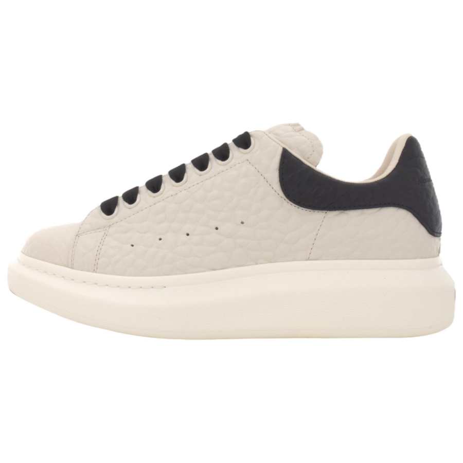 Alexander McQueen Oversized Sneaker Leather Low top Casual Shoes Men's Beige & White & Black
