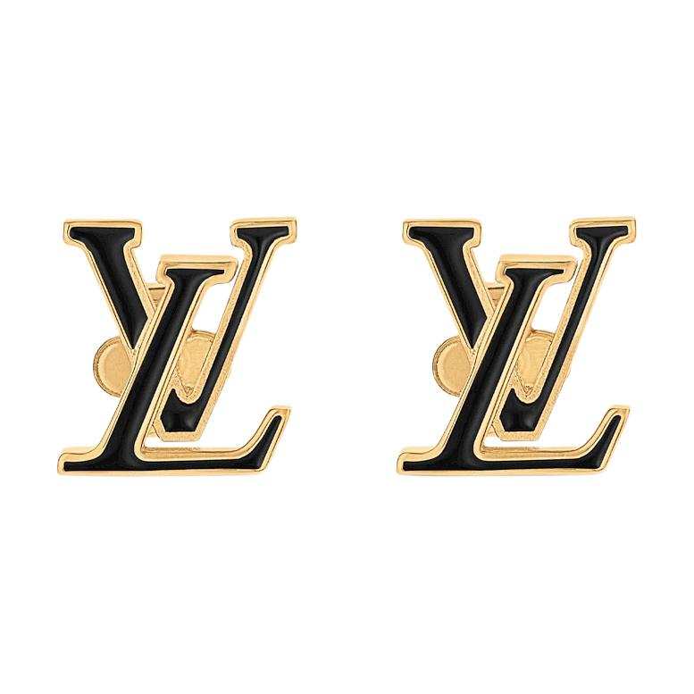LOUIS VUITTON Brass Earrings Women's Gold/Black