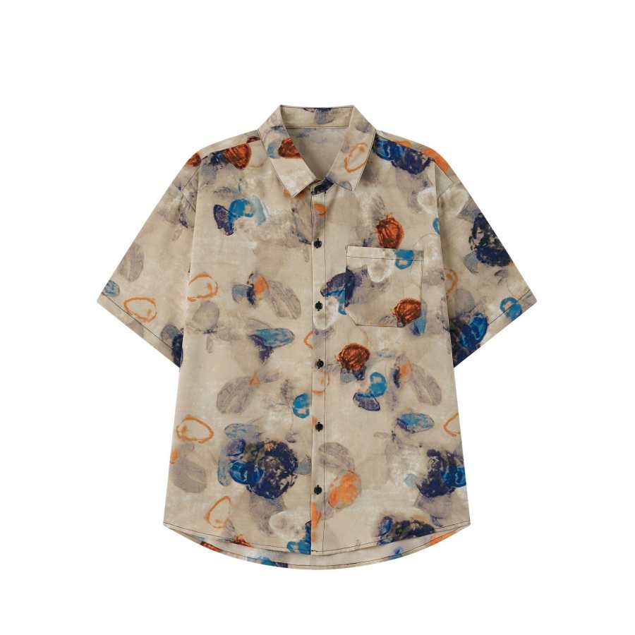 Lnga Landgre Shirts Men's Khaki Lapel Moderate Other