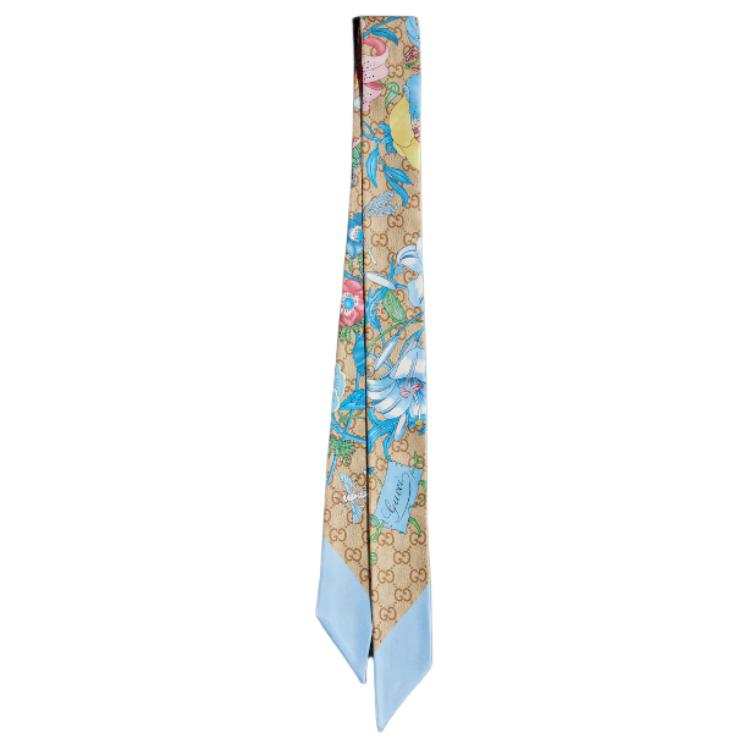 GUCCI Silk Scarves Women's Blue