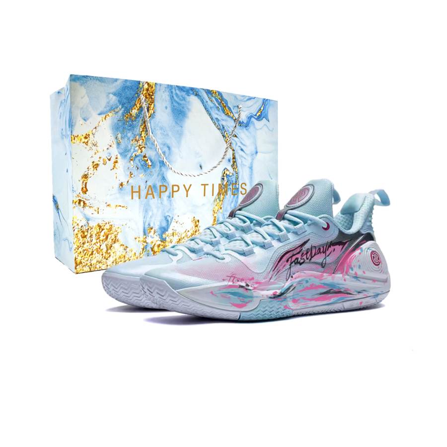 Li-Ning Li Ning Speed 9 Cushioning Abrasion Resistant Low top Basketball Shoes Men's Blue Pink