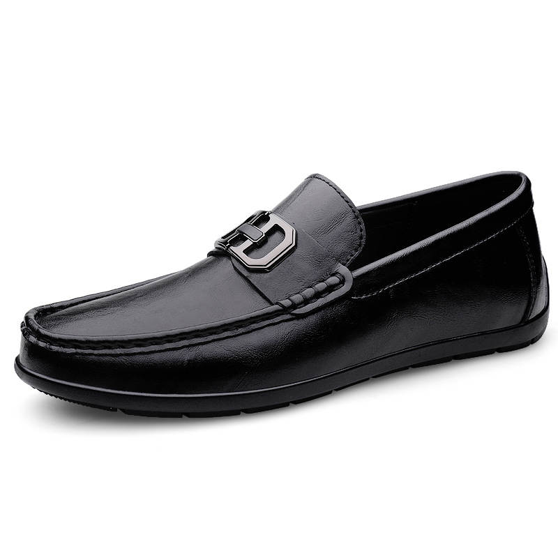 YALU Cow Split Leather Gommino Loafers Men's