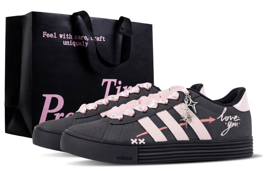 Adidas Adidas Daily 4.0 Heartbeat Black Pink Low top Skateboard Shoes Unisex Gray Pink
