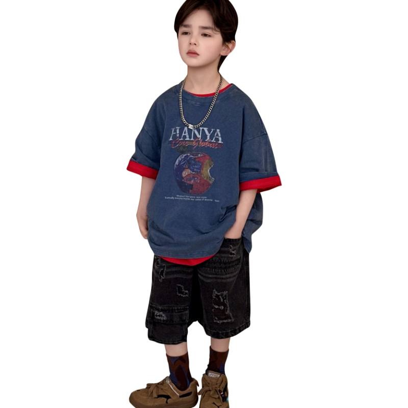 YALU Grade School T Shirts Crew Neck Thin