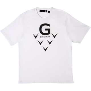 G GIVENCHY T Shirts Men's White Crew Neck Moderate Straight Fit
