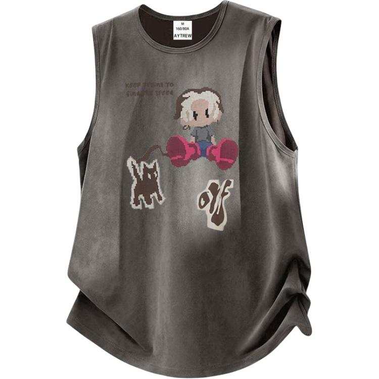 Lnga Landgre Tank Tops Unisex Crew Neck Moderate Sleeveless