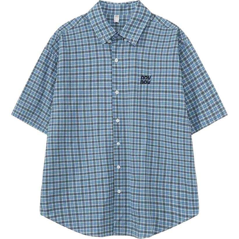 Lnga Landgre Shirts Men's Blue Lapel Thin Other