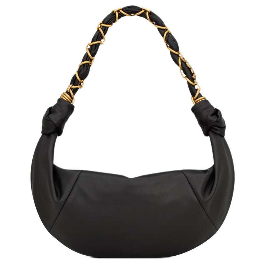 SAINT LAURENT AMALIA Sheepskin Shoulder Bag Small Women's Black