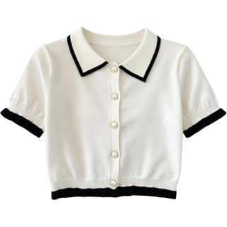 DUSHE Polo Shirts Women's Polo Collar Thin Straight Fit