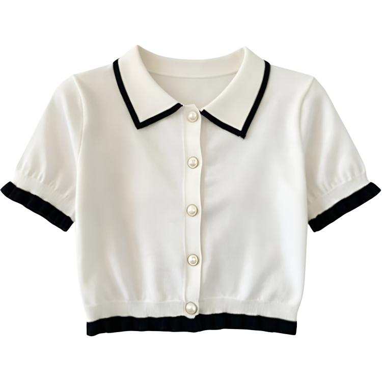 DUSHE Polo Shirts Women's Polo Collar Thin Straight Fit