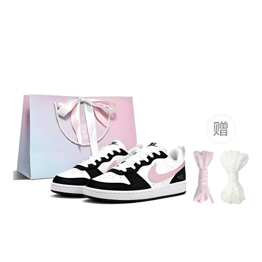 Nike Nike Court Borough Sweetheart Panda Shopping Bag Leather Slip Resistant, Abrasion Resistant, Lightweight Low top