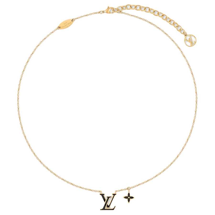 LOUIS VUITTON Enamel Necklaces Women's Gold/Black