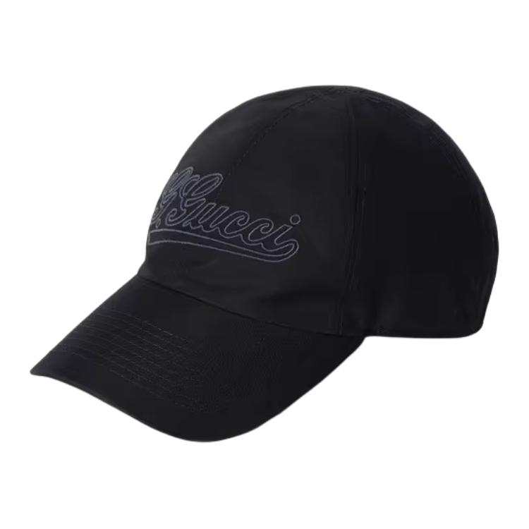 GUCCI Cotton Baseball Caps Women's Black