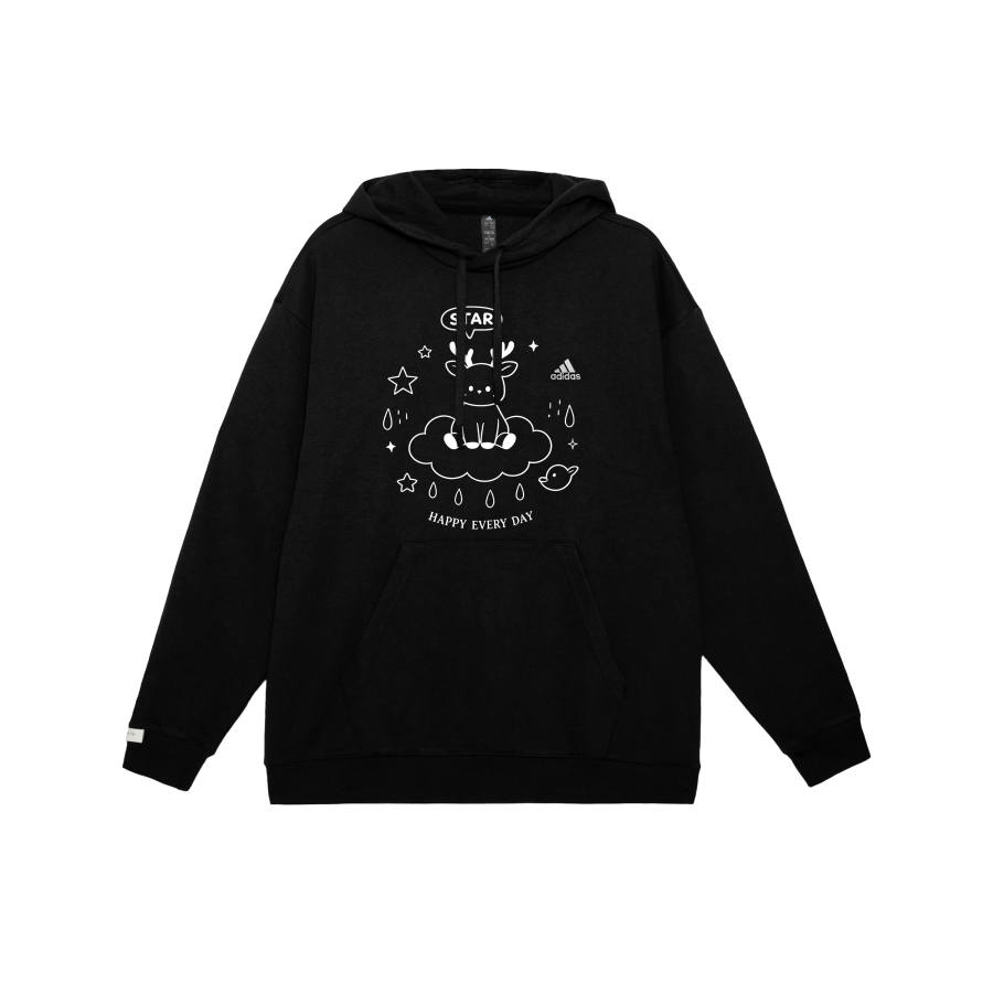 Adidas Adidas SWEAT Sweatshirts Unisex Black Hooded Thickened Regular