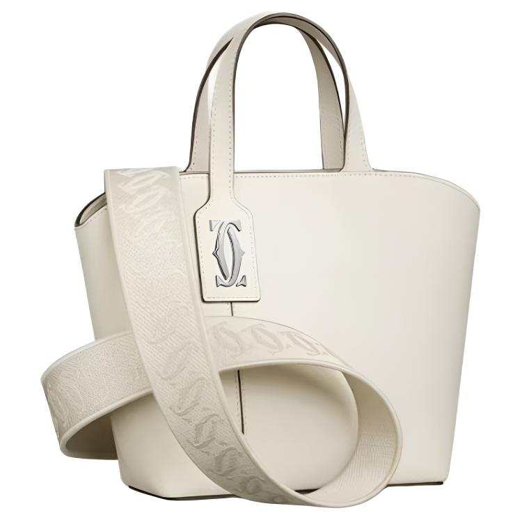 CARTIER Cow Leather Handbag Mini Unisex White