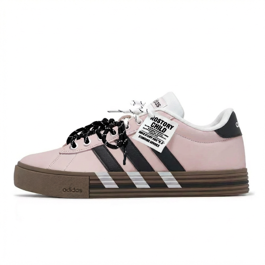 Adidas Adidas Daily 4.0 Powder Platform Leather Slip Resistant Low top Skateboard Shoes Unisex Pink