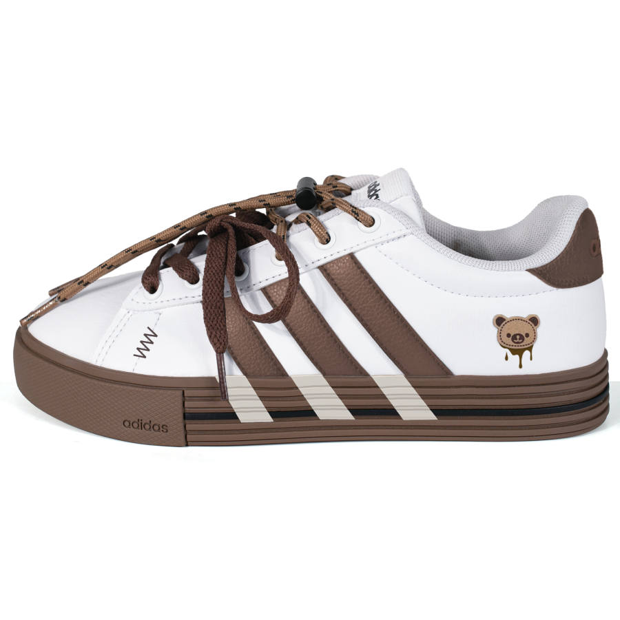 Adidas Adidas Daily 4.0 Cocoa Bear Synthetic Leather Slip Resistant Abrasion Resistant Low top Skateboard Shoes Unisex