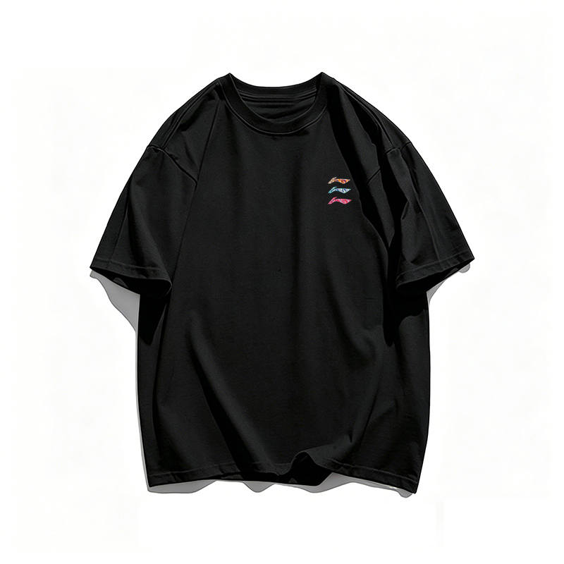 Li-Ning Li Ning T Shirts Unisex Black Crew Neck