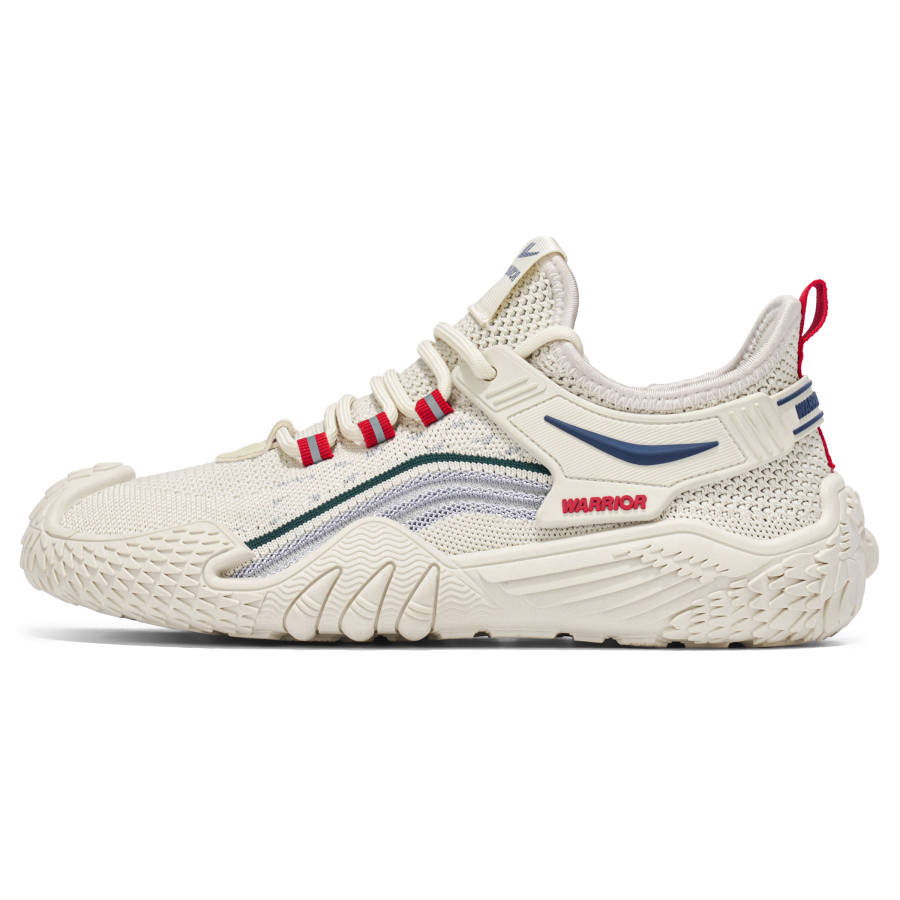 WARRIOR Casual Shoes Men's Low Top Gray/Blue/Orange, Beige/Gray/Green, Khaki/Gray/Red