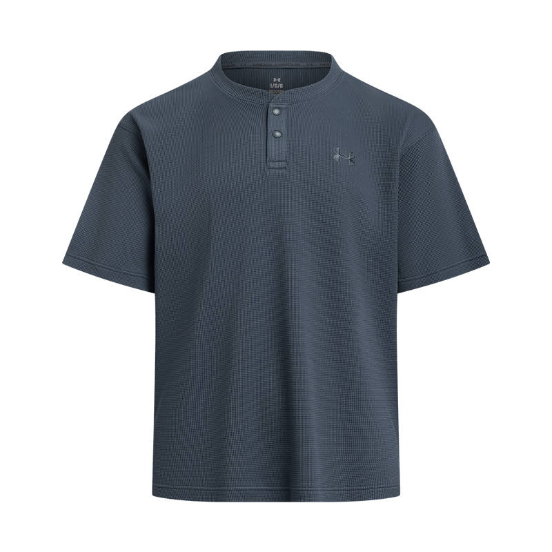Under Armour WAFFLE HENLEY T Shirt Men's Downpour Gray 044