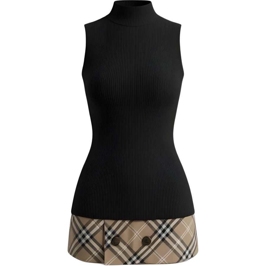 CHARM GLOW Two Piece Skirt Sets Women's Turtleneck Moderate Short Skirt