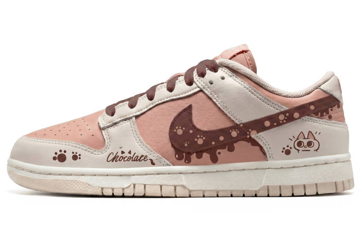 Nike Nike Dunk Slip Resistant Abrasion Resistant Low top Skateboard Shoes Women's Pink Brown