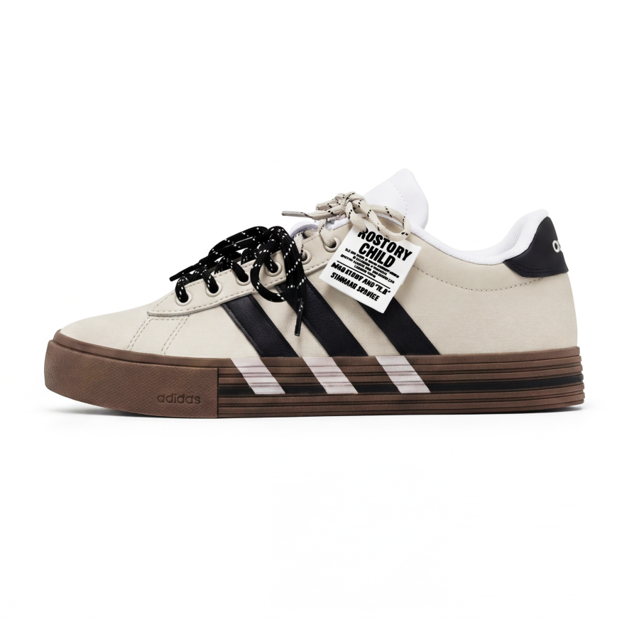 Adidas Adidas Daily 4.0 Caramel Latte Leather Slip Resistant Low top Skateboard Shoes Unisex Milk Coffee