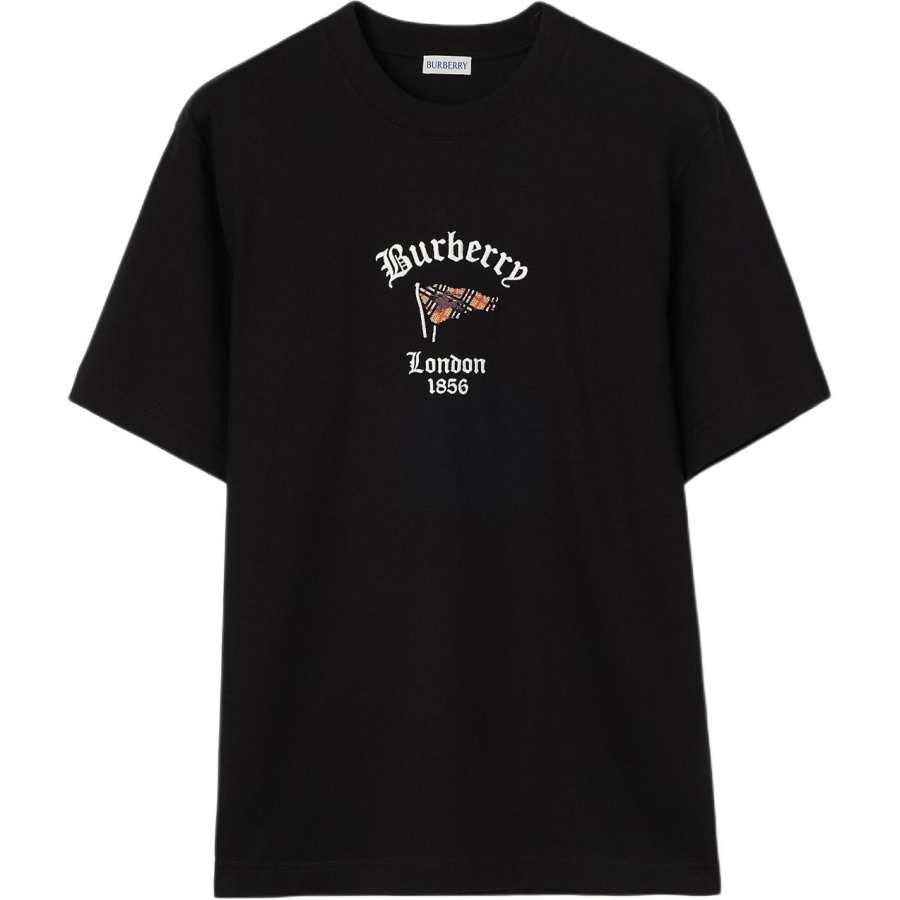 Burberry T Shirts Men's Black Crew Neck Moderate