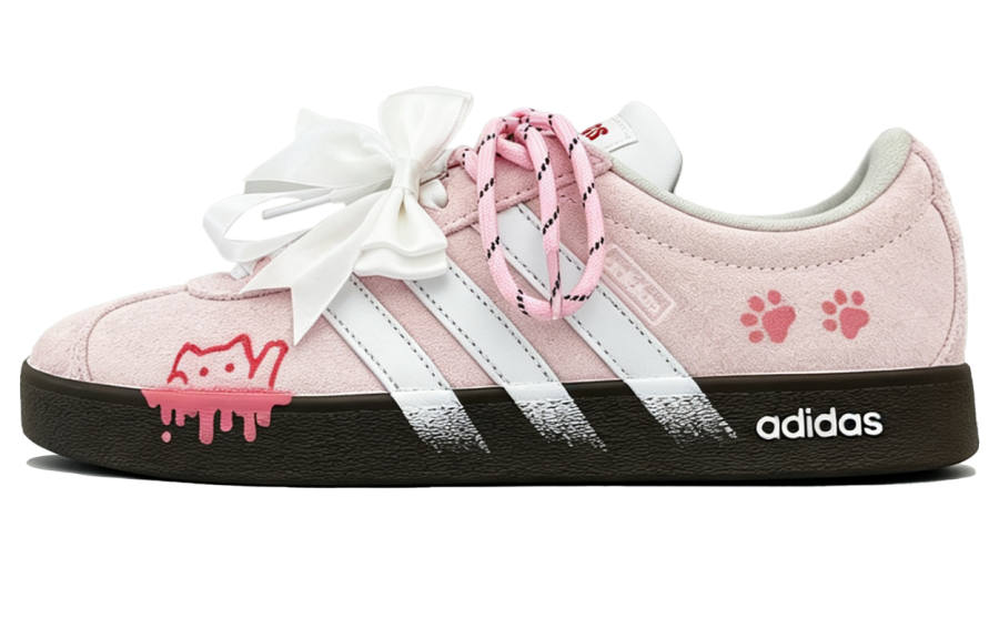 Adidas Adidas VL COURT 2.0 Lightweight Low top Skateboard Shoes Unisex Pink White