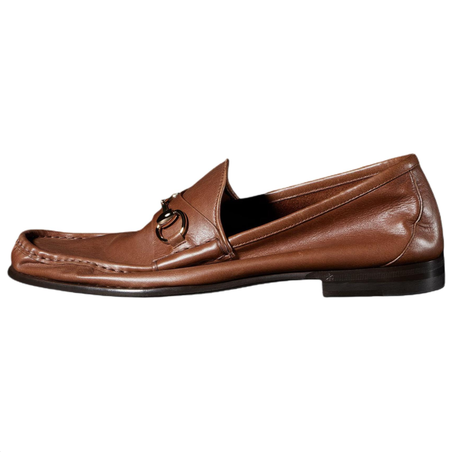 GUCCI Horsebit Leather Loafers 1.5cm Men's Brown