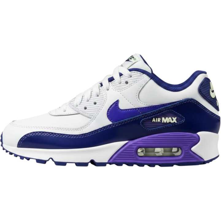 Nike Nike Air Max 90 Leather Low top Running Shoes White Purple Unisex