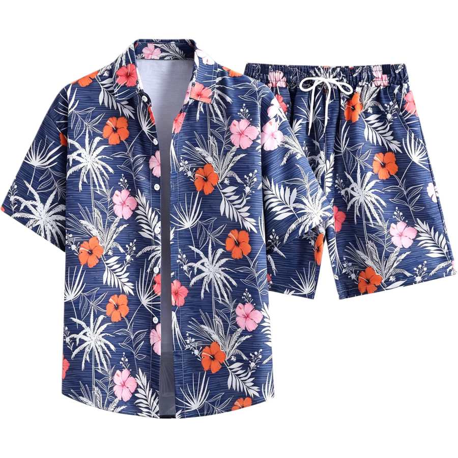 Lnga Landgre Shirt Matching Sets Men's Shirt Collar Thin