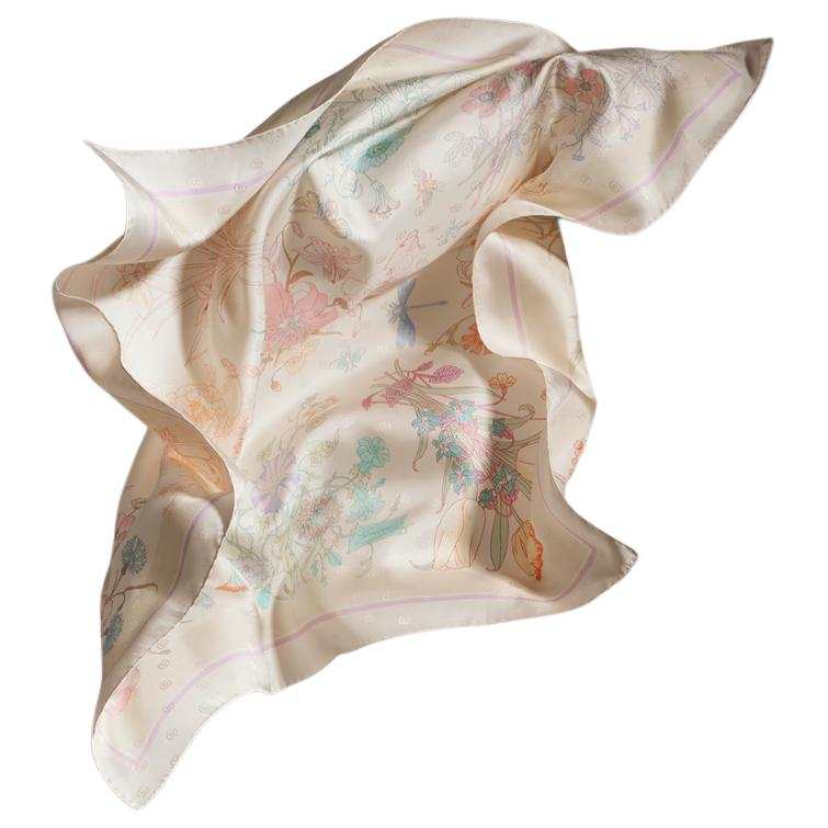 GUCCI Silk Scarves Women's Light Yellow