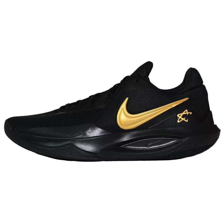 Nike Nike Precision 6 Slip Resistant Abrasion Resistant Low top Basketball Shoes Men's Black Gold