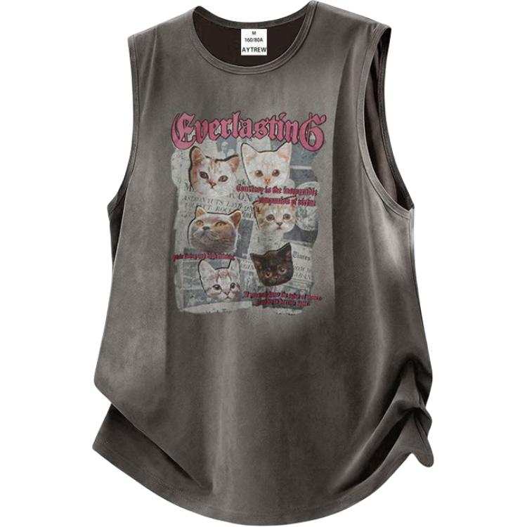 Lnga Landgre Tank Tops Unisex Crew Neck Thin Sleeveless