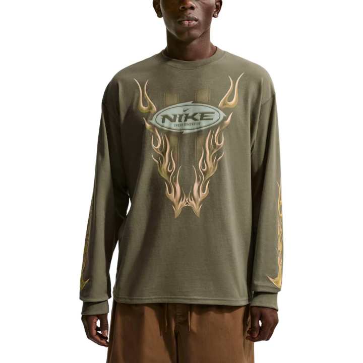 Nike Nike Air Max 90 T Shirts Men's Medium Olive Green Crew Neck Moderate
